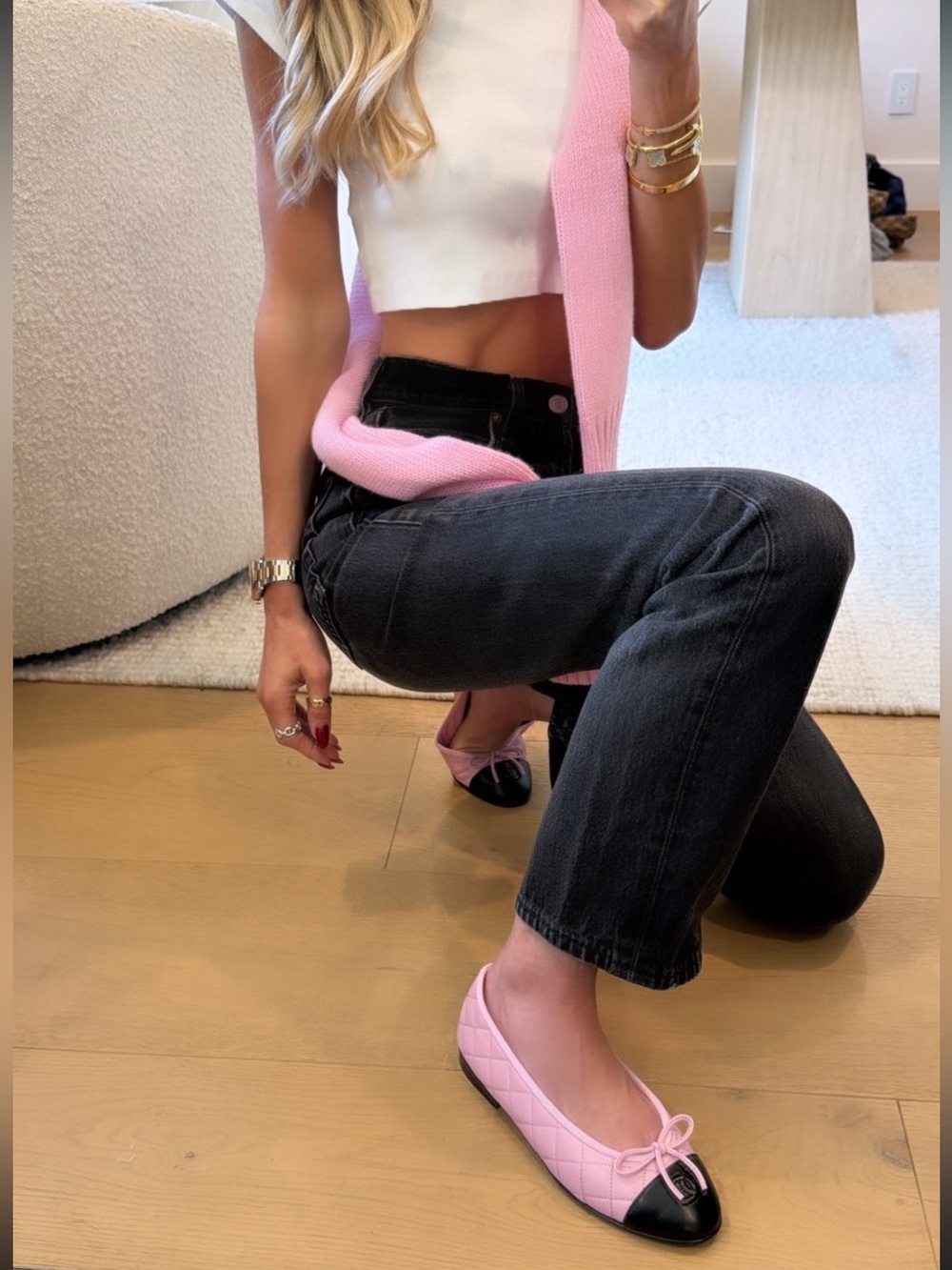 Chanel Pink Ballet Flats
